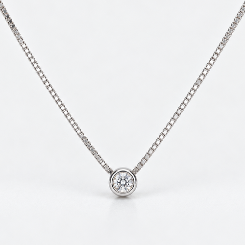 Collar punto de luz Aura Moissanita plata