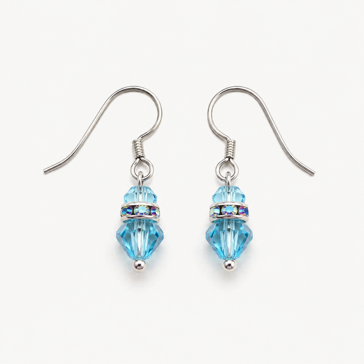 Aros Prisma Cristales Swarovski Plata