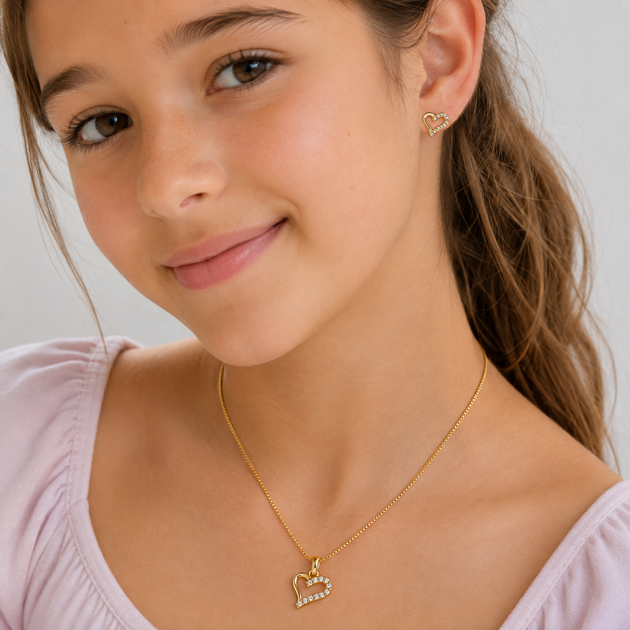 Conjunto Niña Lovely Baño de Oro 18k