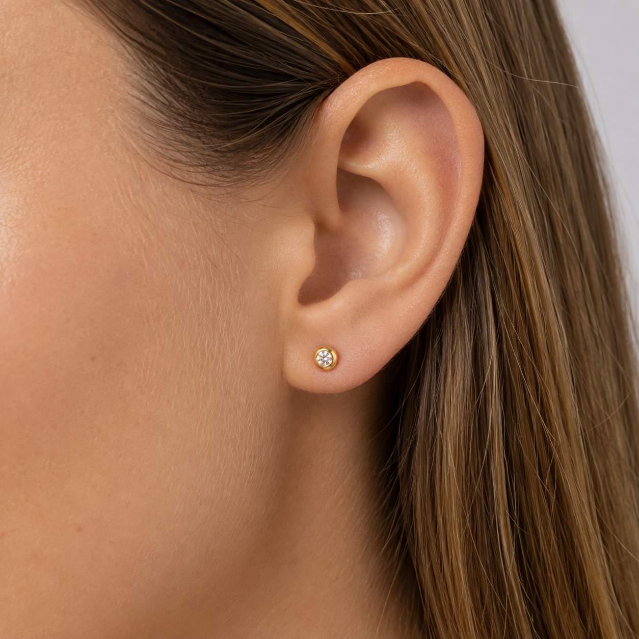 Aros Niña Lucila Crystal Baño de Oro 18k