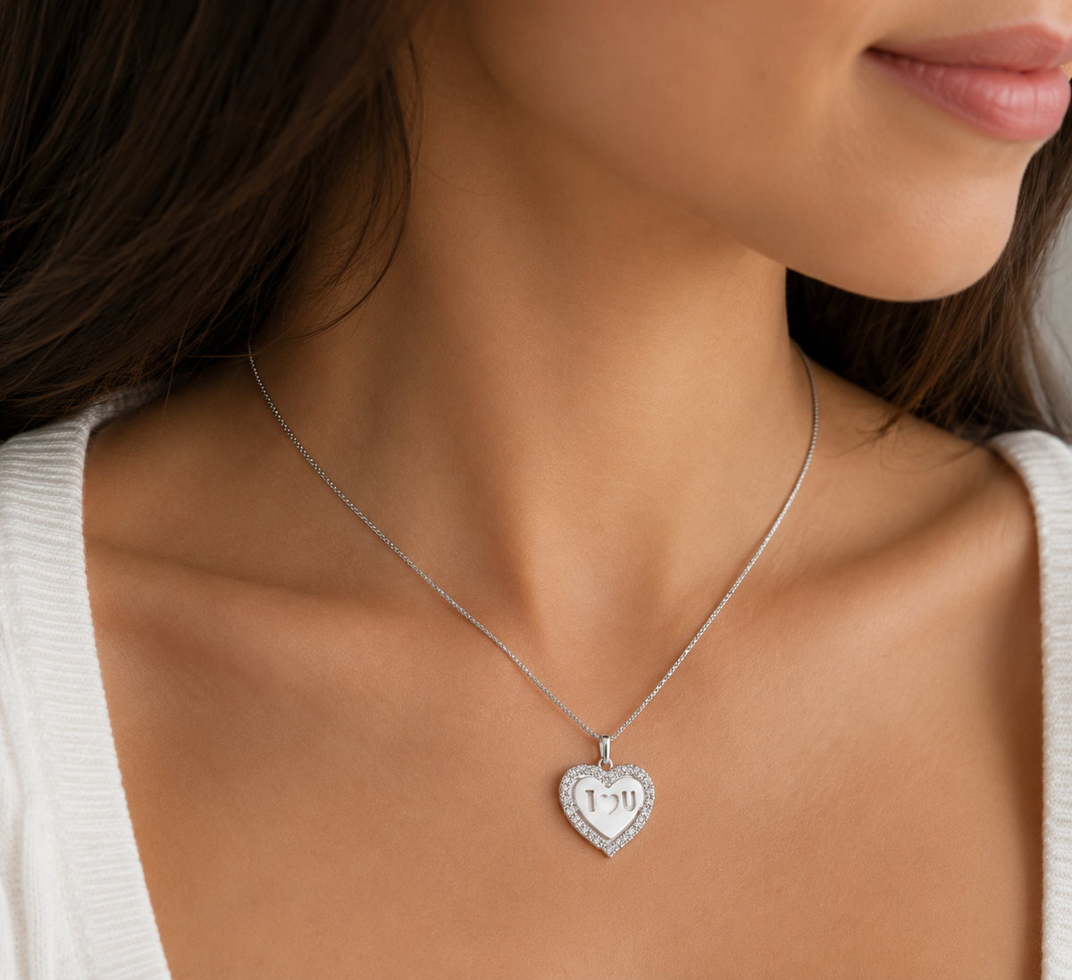 Collar I ❤ you Plata