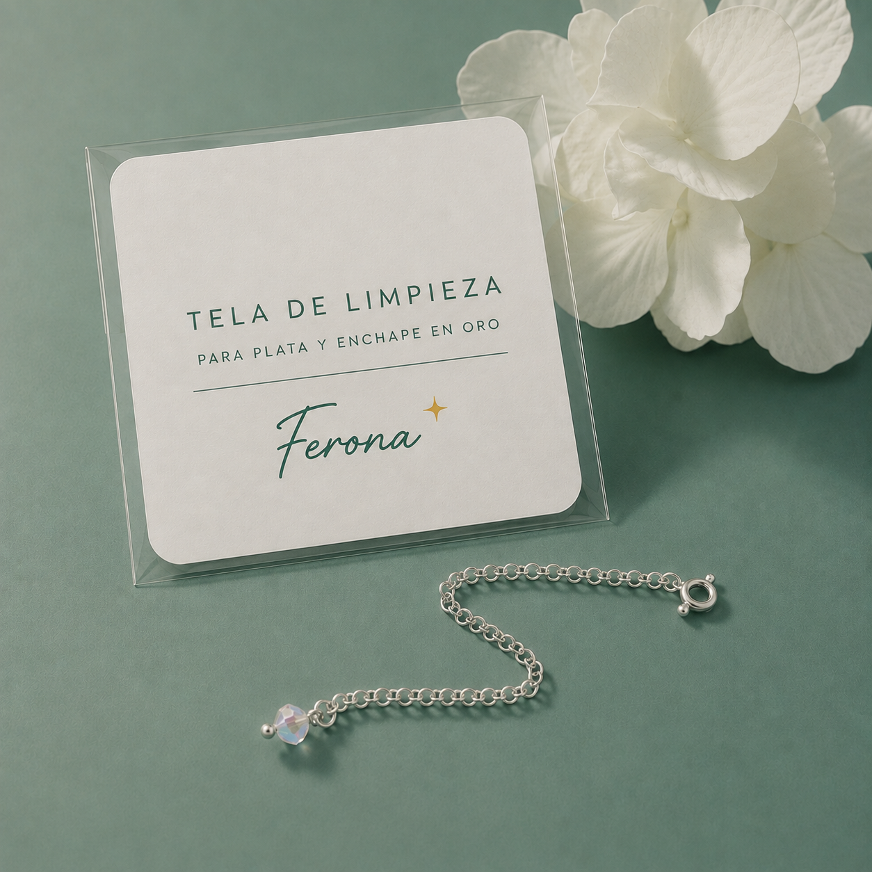 Kit alargue extensor Plata + Tela limpieza