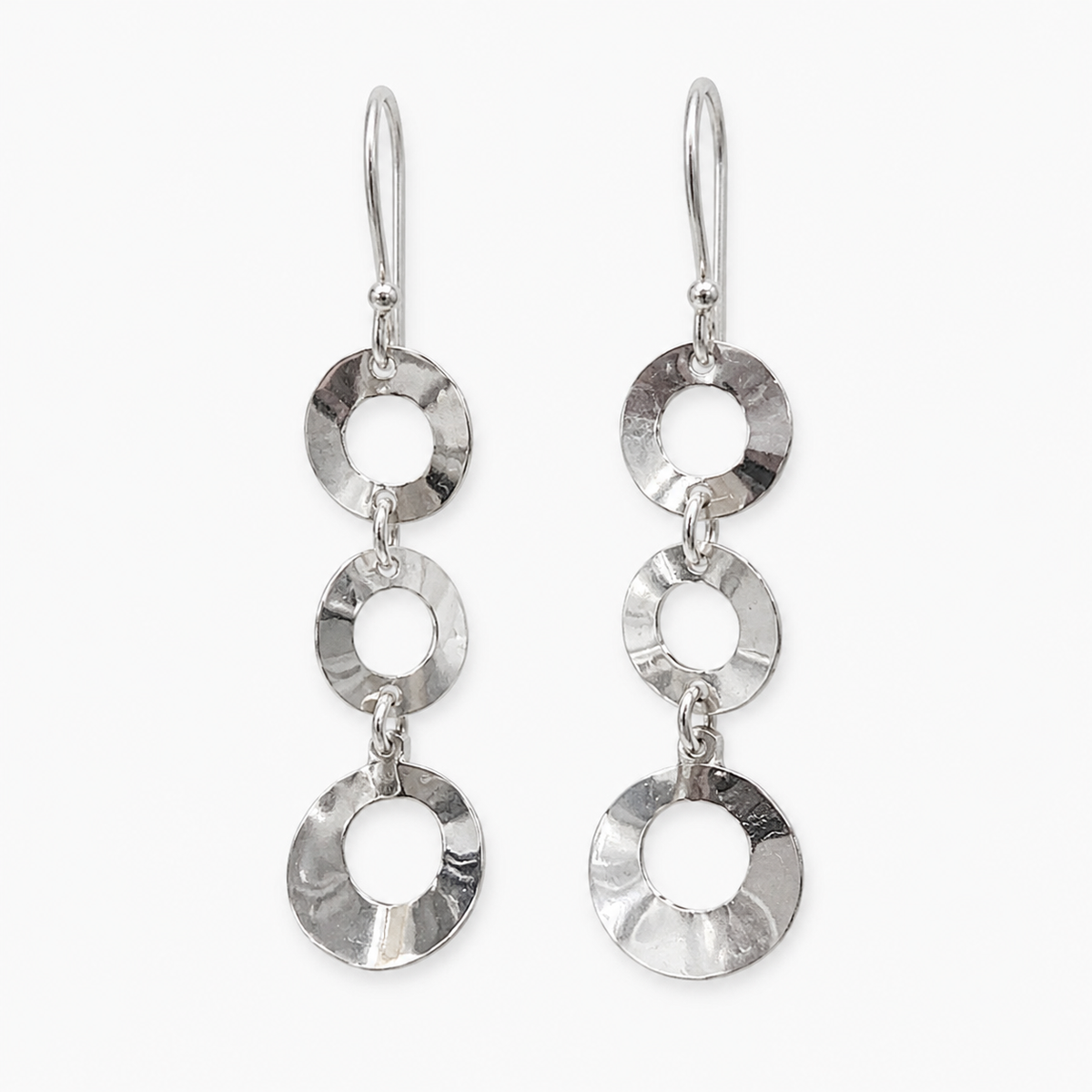 Aros círculos colgantes plata