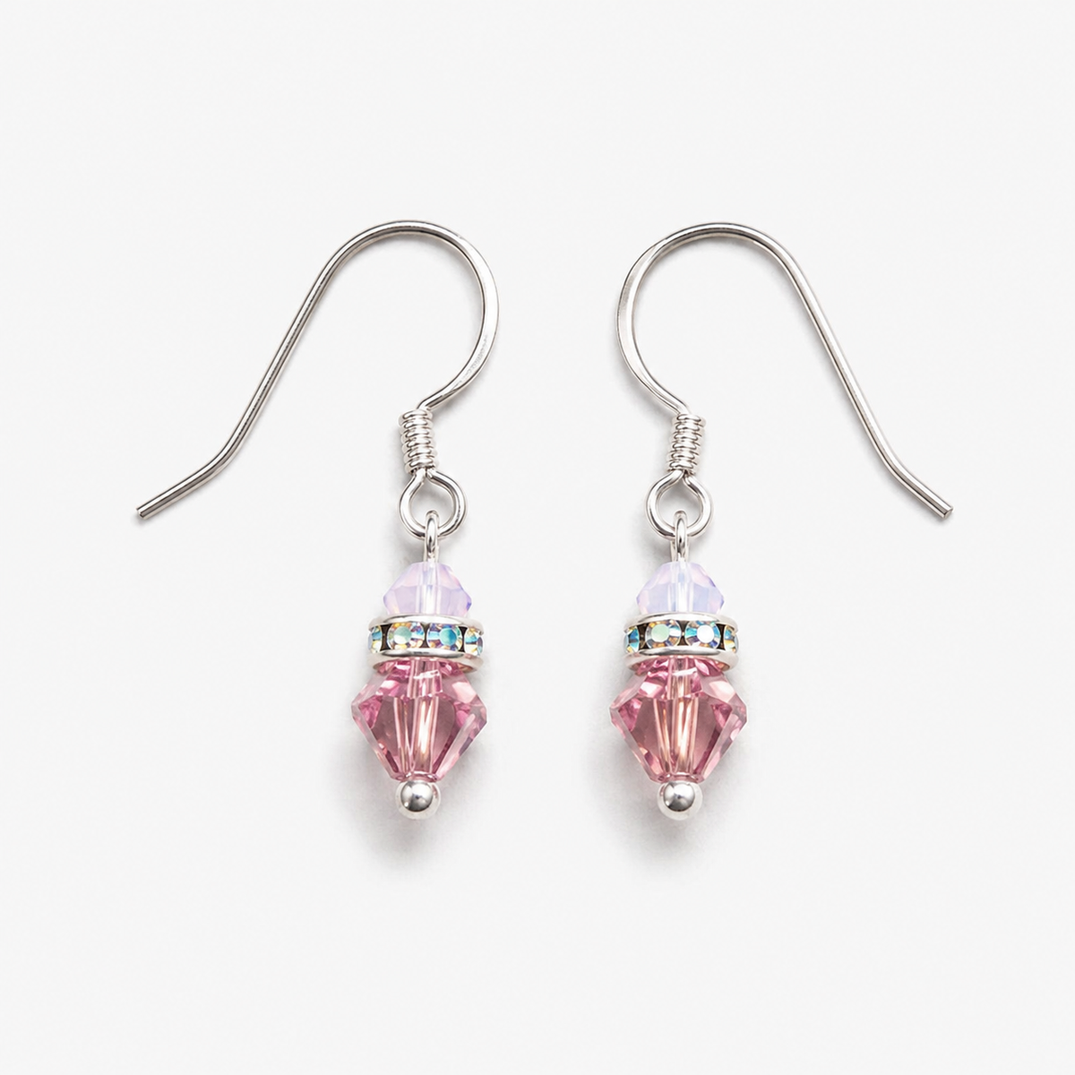 Aros Prisma Cristales Swarovski Plata