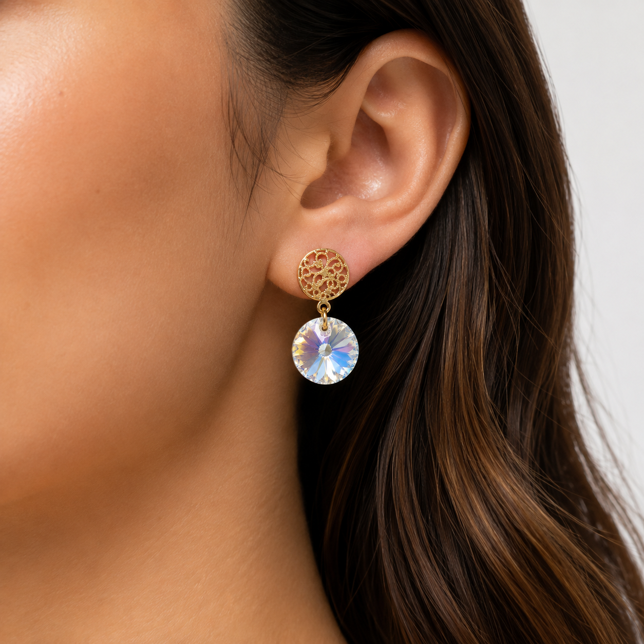 Aros Alba Oro Cristal