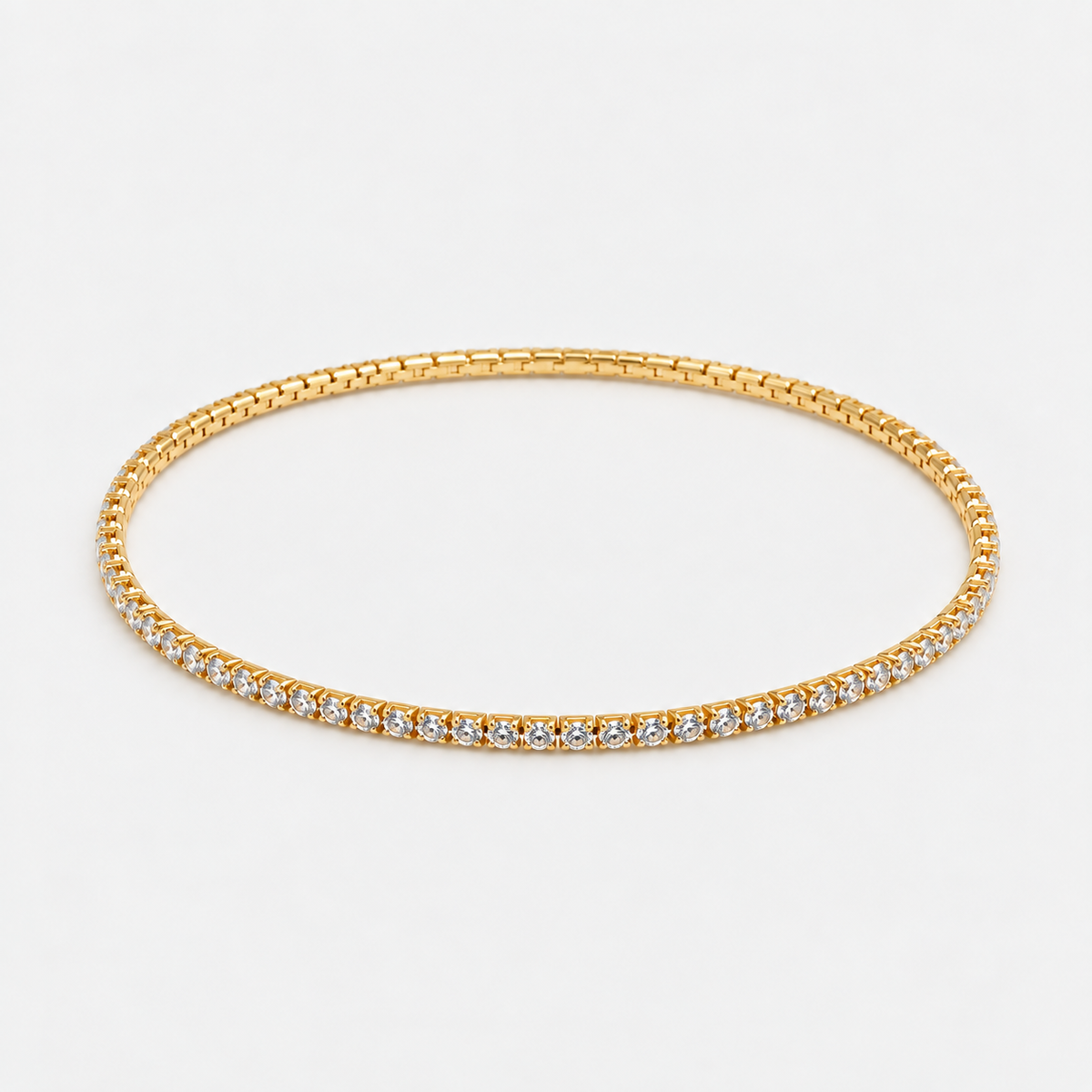 Pulsera Tenis Elasticada Oro