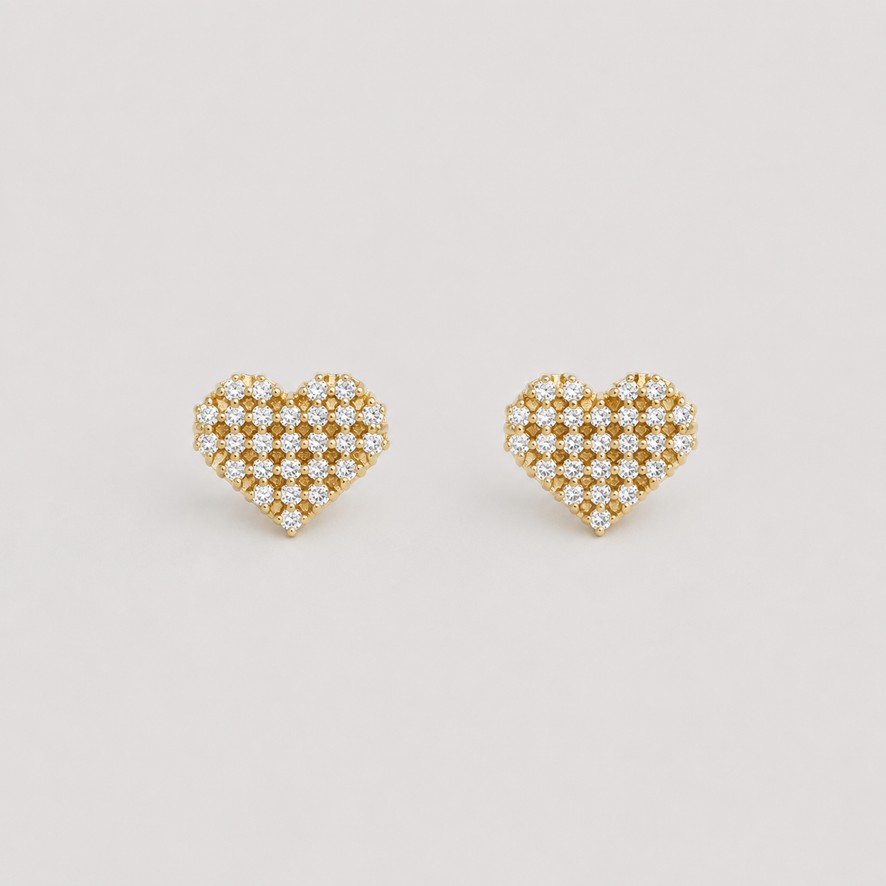 Aros Lumina Corazón Enchape Oro 18k.